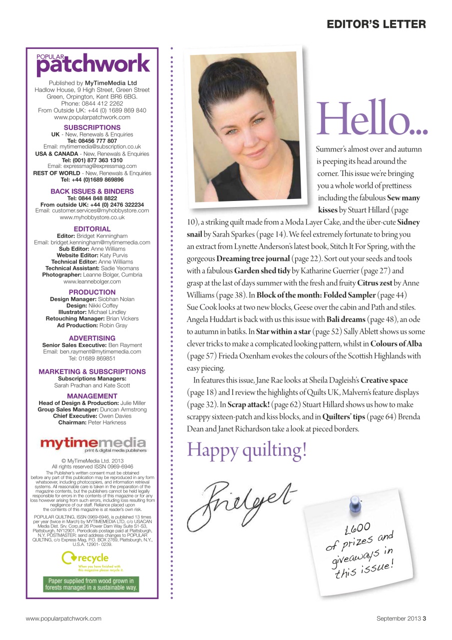 Popular Patchwork Magazine Preview Pages