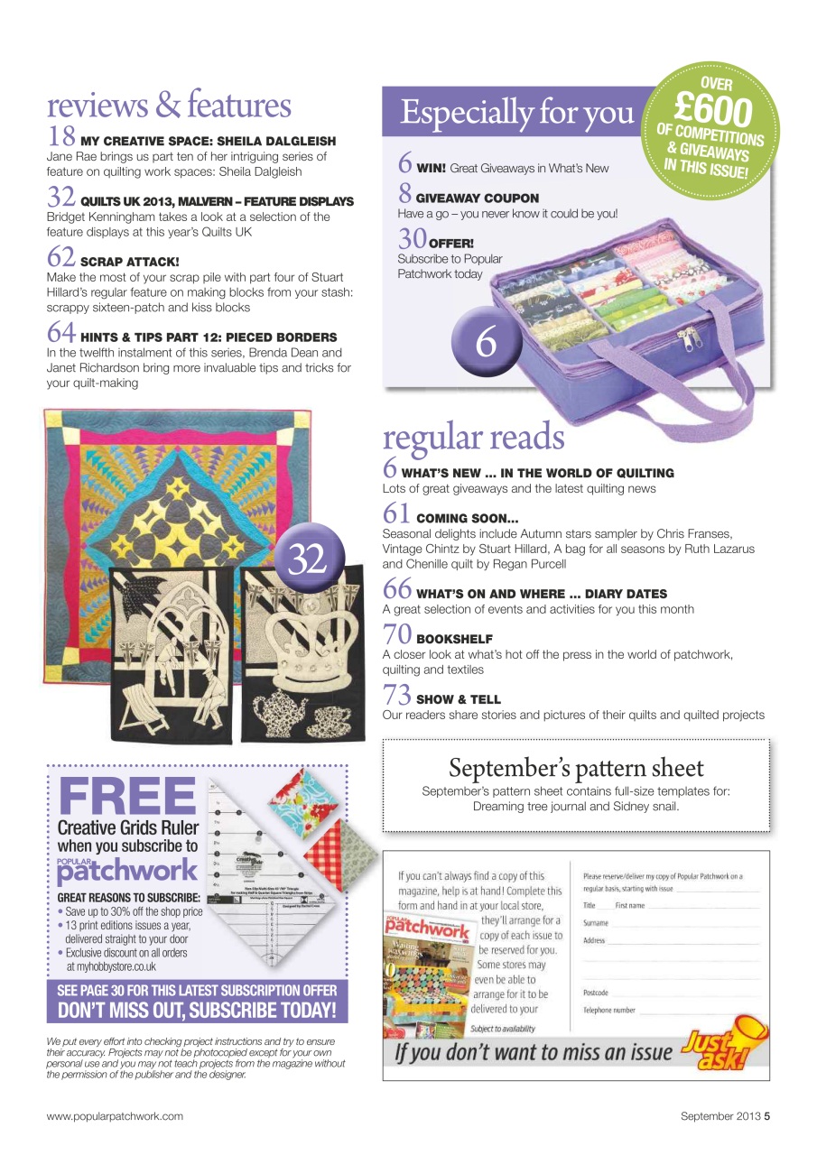 Popular Patchwork Magazine Preview Pages