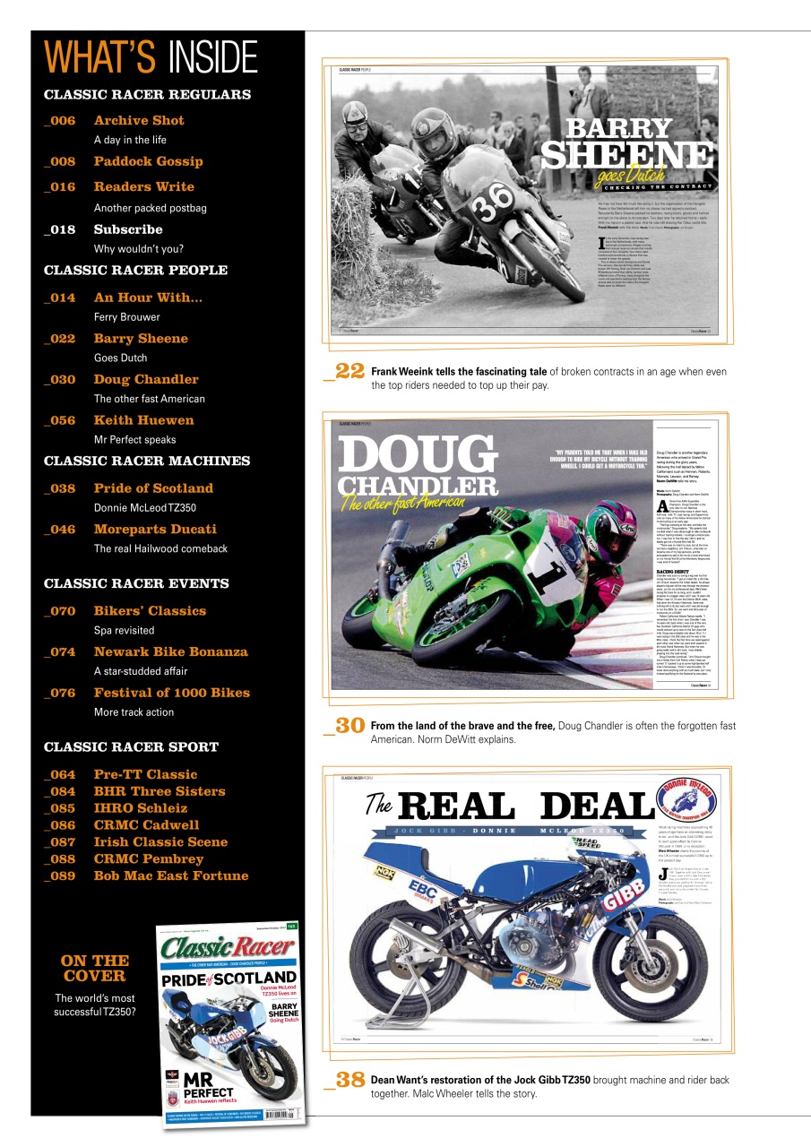 Classic Racer Preview Pages