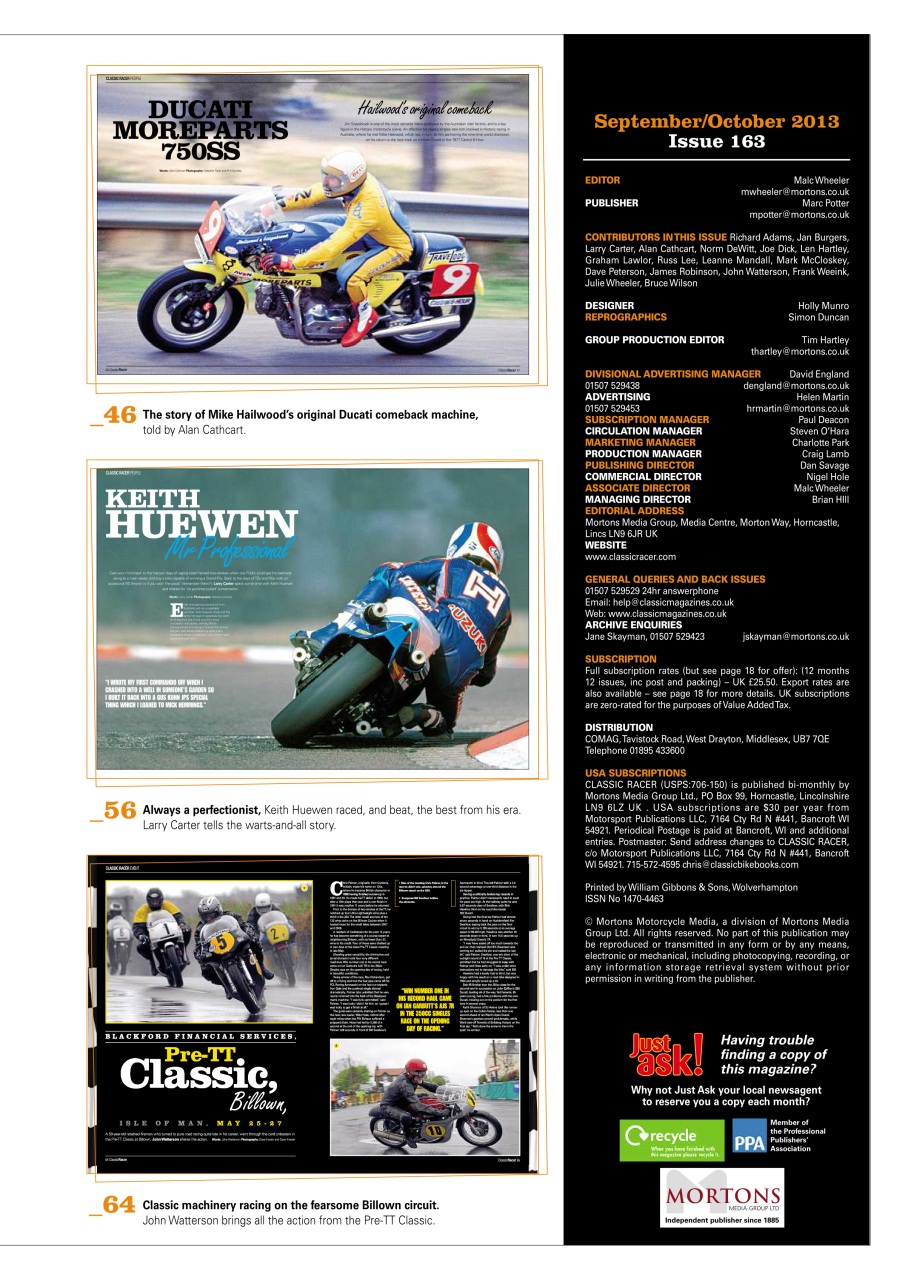 Classic Racer Preview Pages