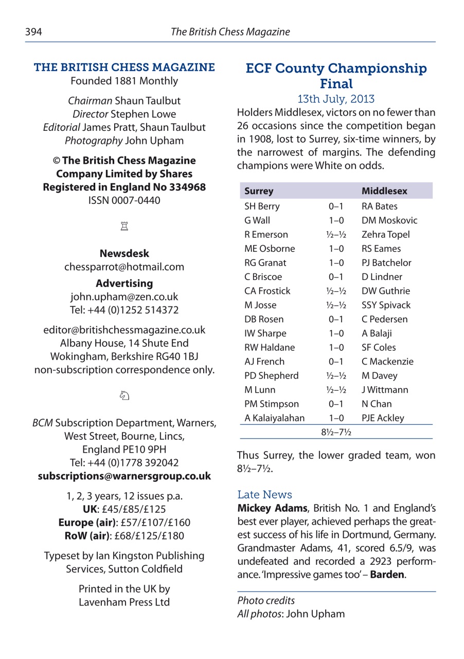 British Chess Magazine Preview Pages