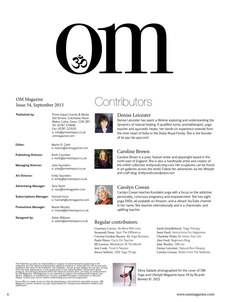 OM Yoga Magazine Preview Pages