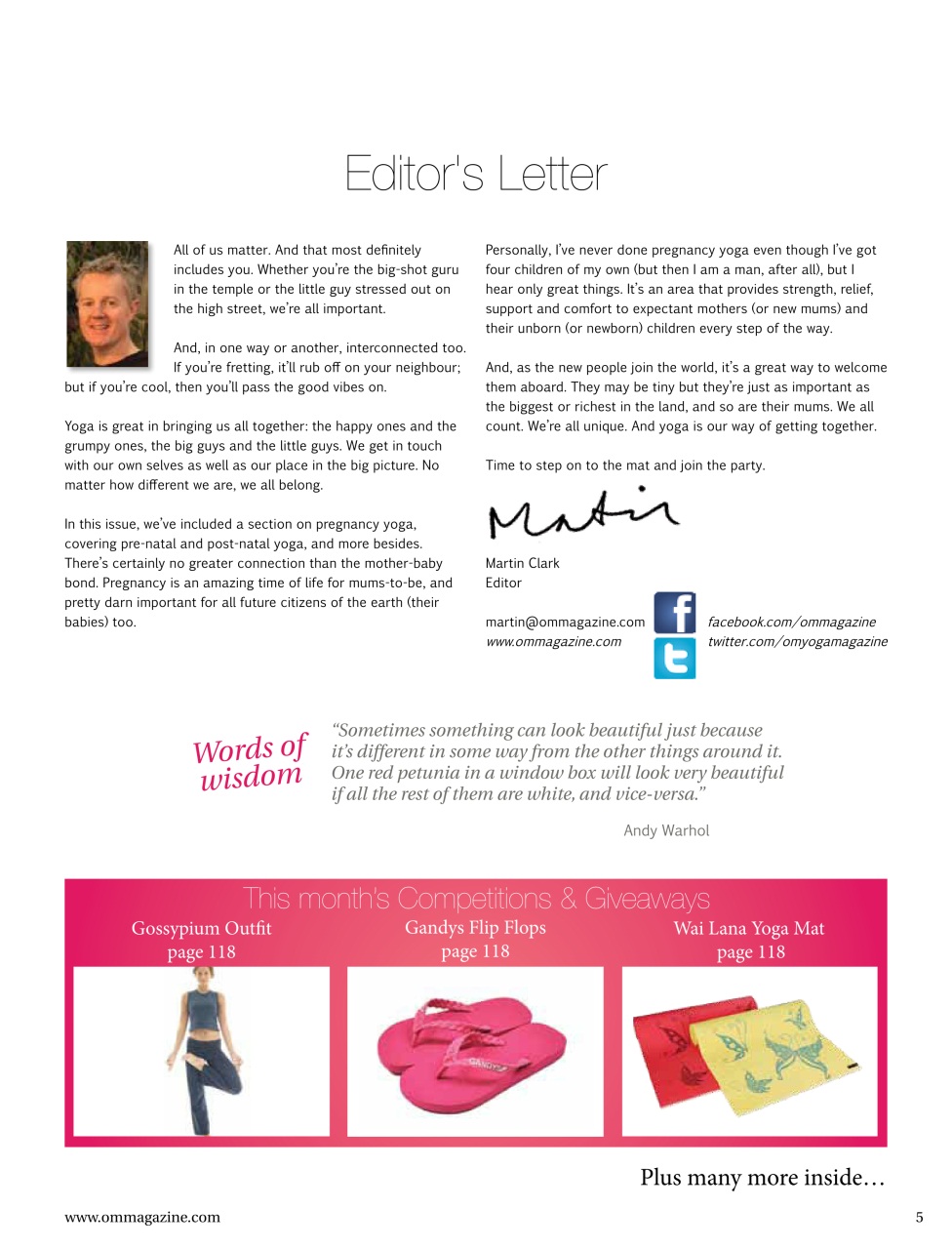 OM Yoga Magazine Preview Pages