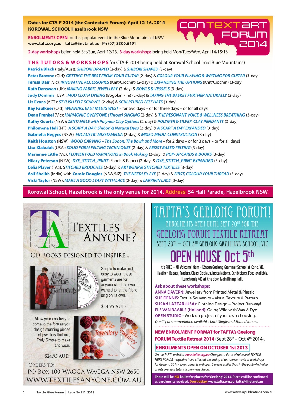 Textile Fibre Forum Preview Pages