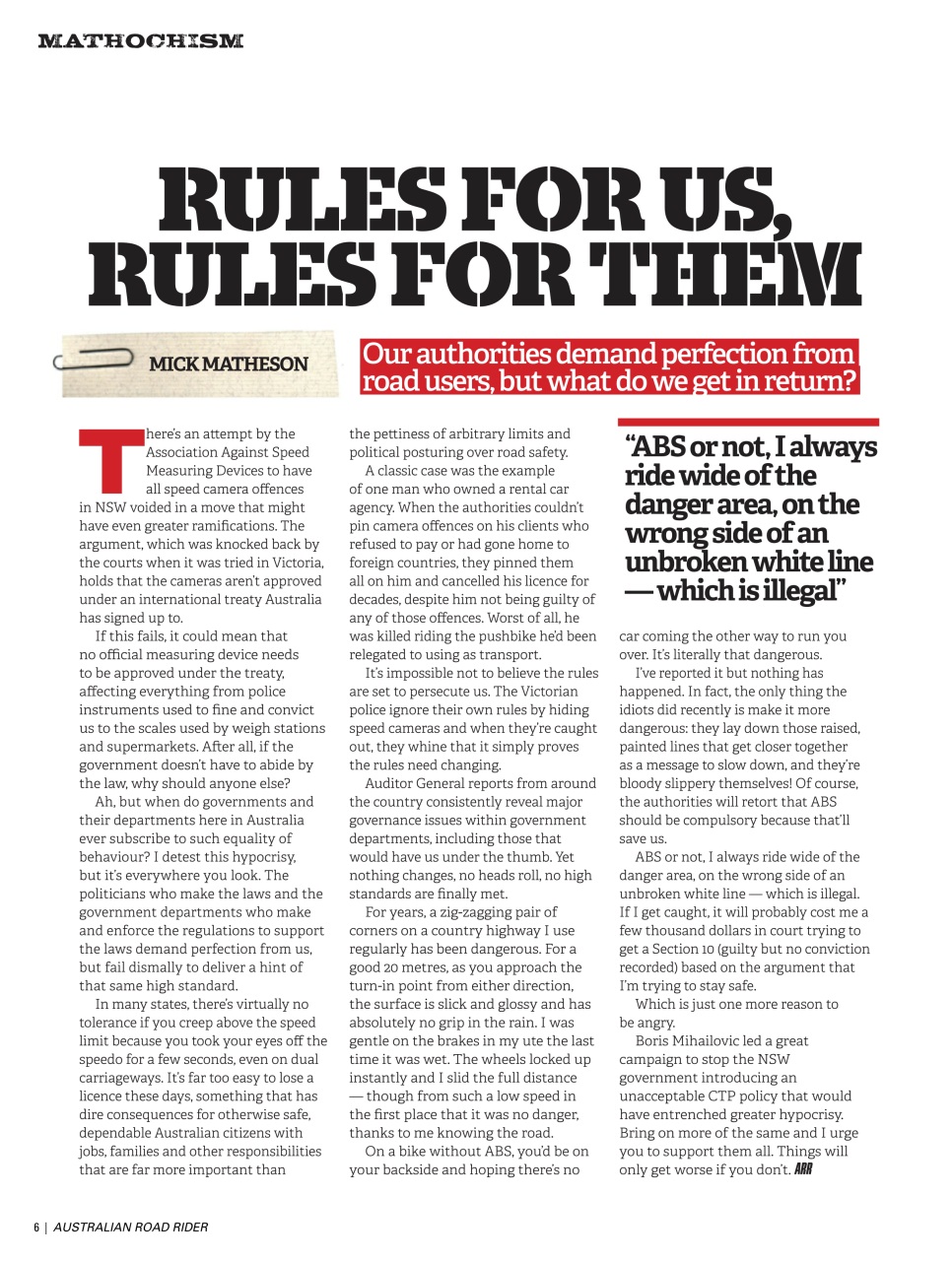 Australian Road Rider Preview Pages