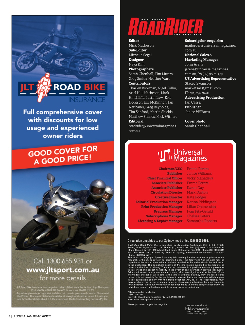 Australian Road Rider Preview Pages