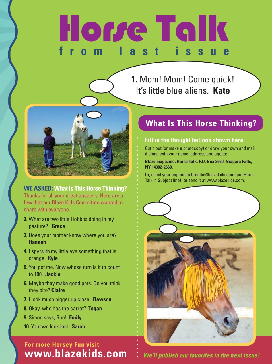Blaze Magazine For Horse Crazy Kids Preview Pages