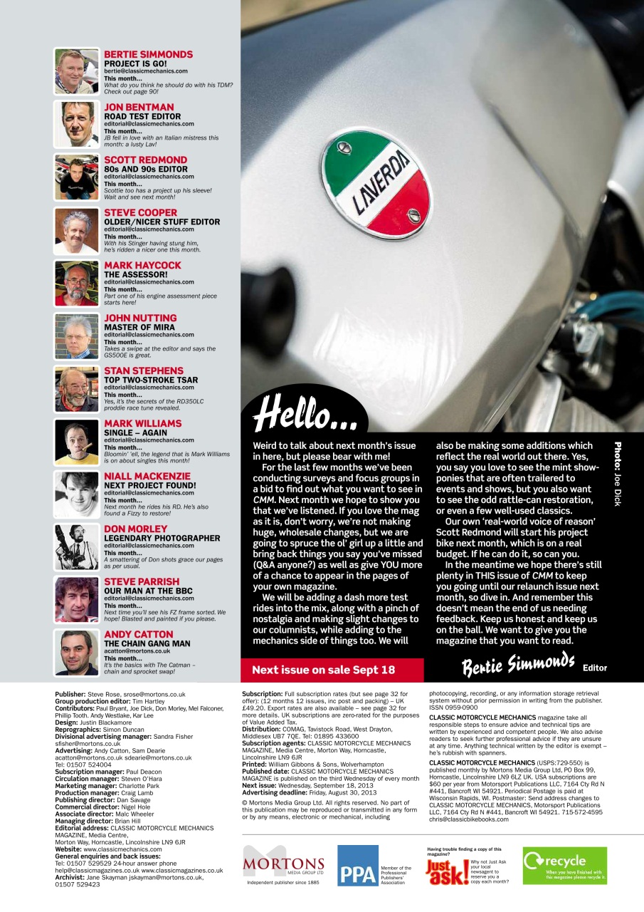 Classic Motorcycle Mechanics Preview Pages