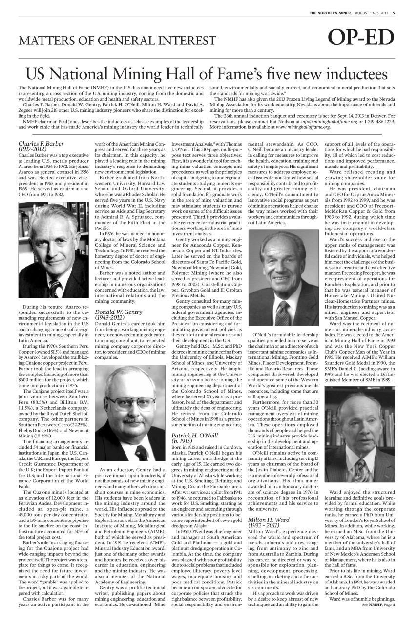 The Northern Miner Preview Pages