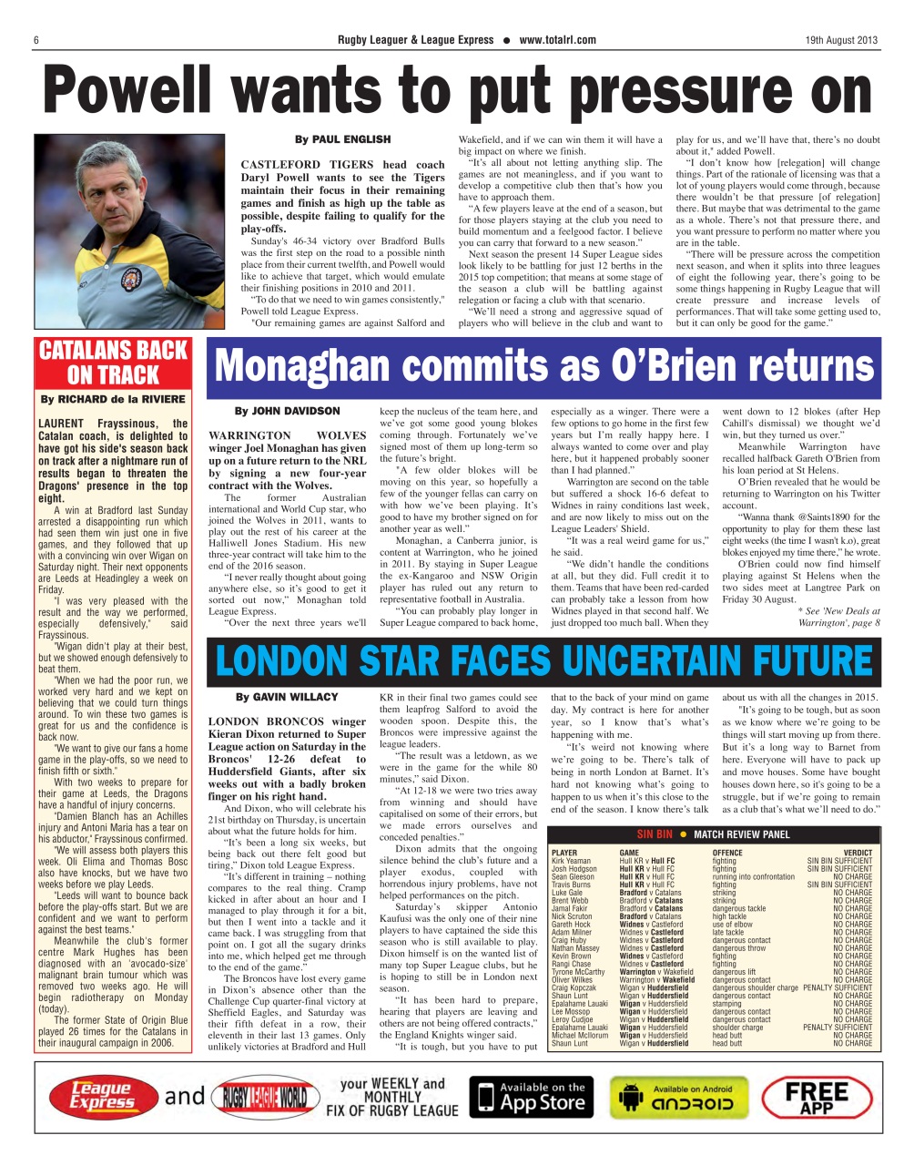 League Express Preview Pages