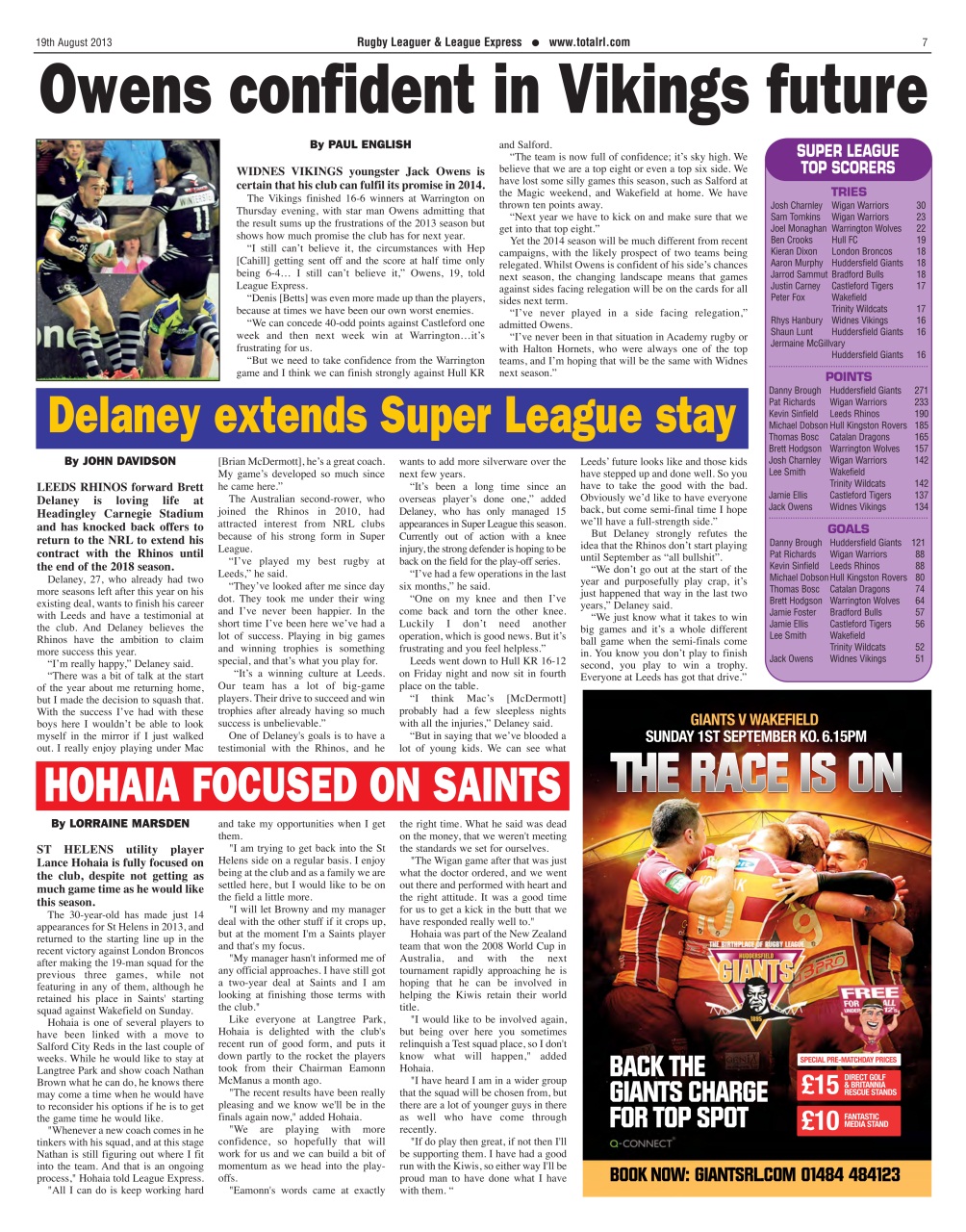 League Express Preview Pages