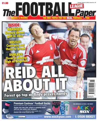 The Football League Paper issue Sunday 18th August 2013