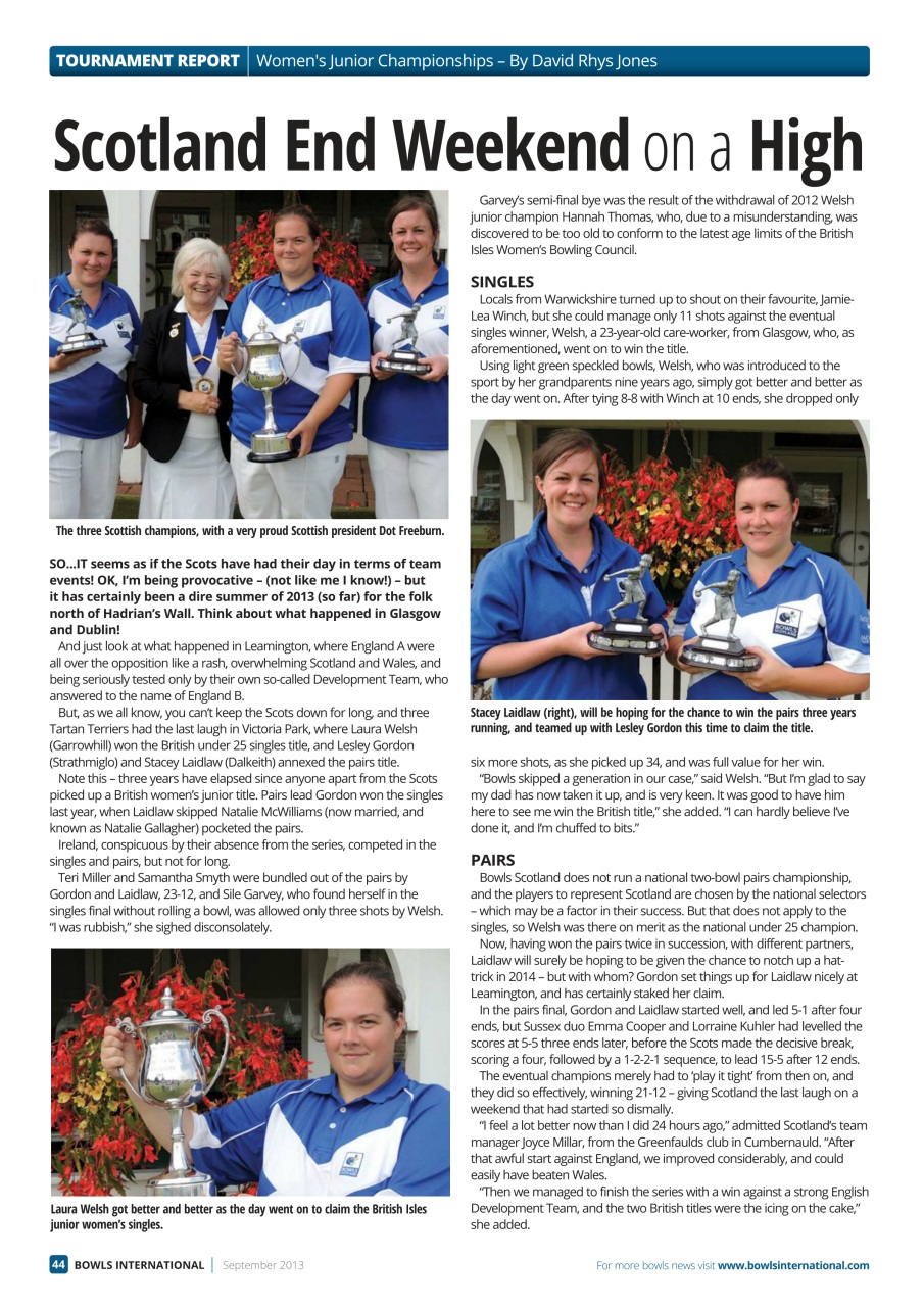 Bowls International Preview Pages