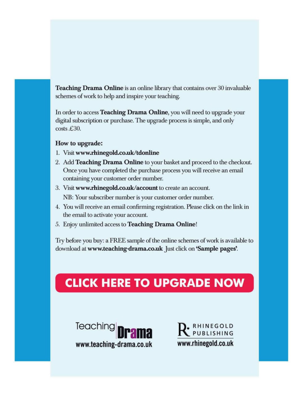 Drama and Theatre Preview Pages