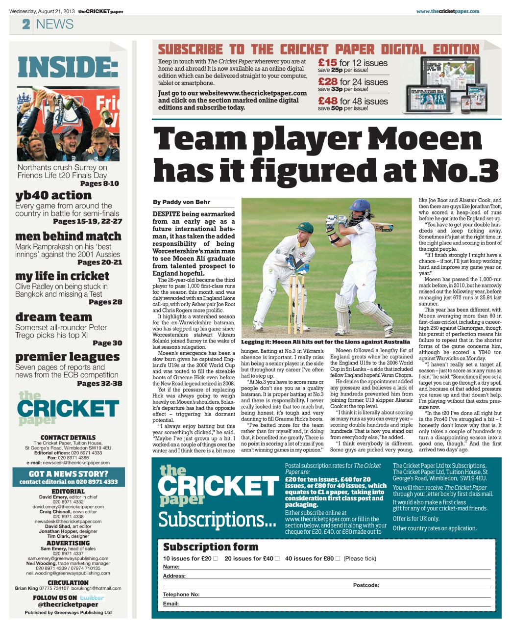 The Cricket Paper Preview Pages