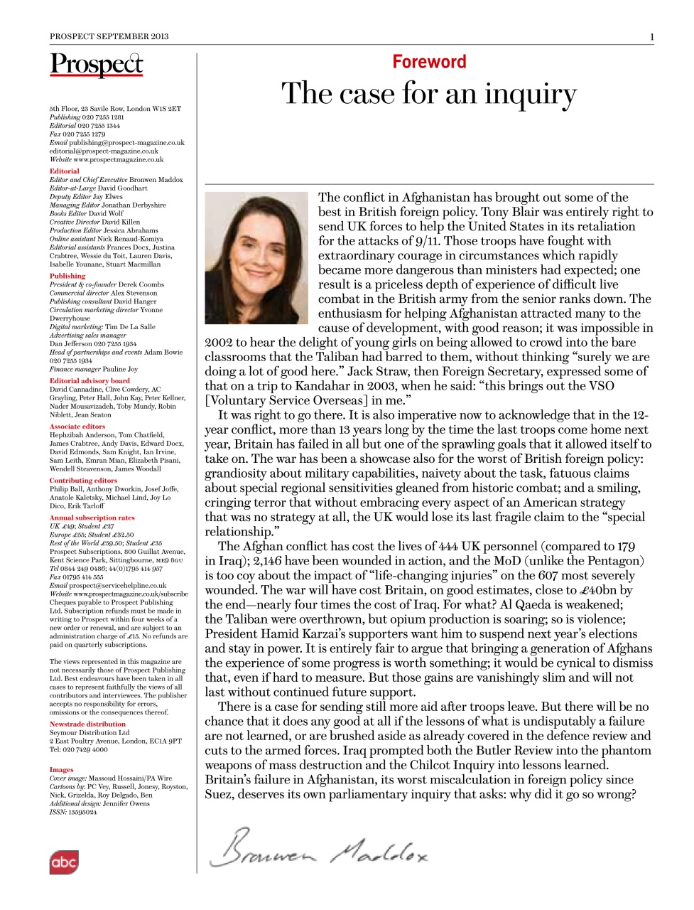 Prospect Magazine Preview Pages