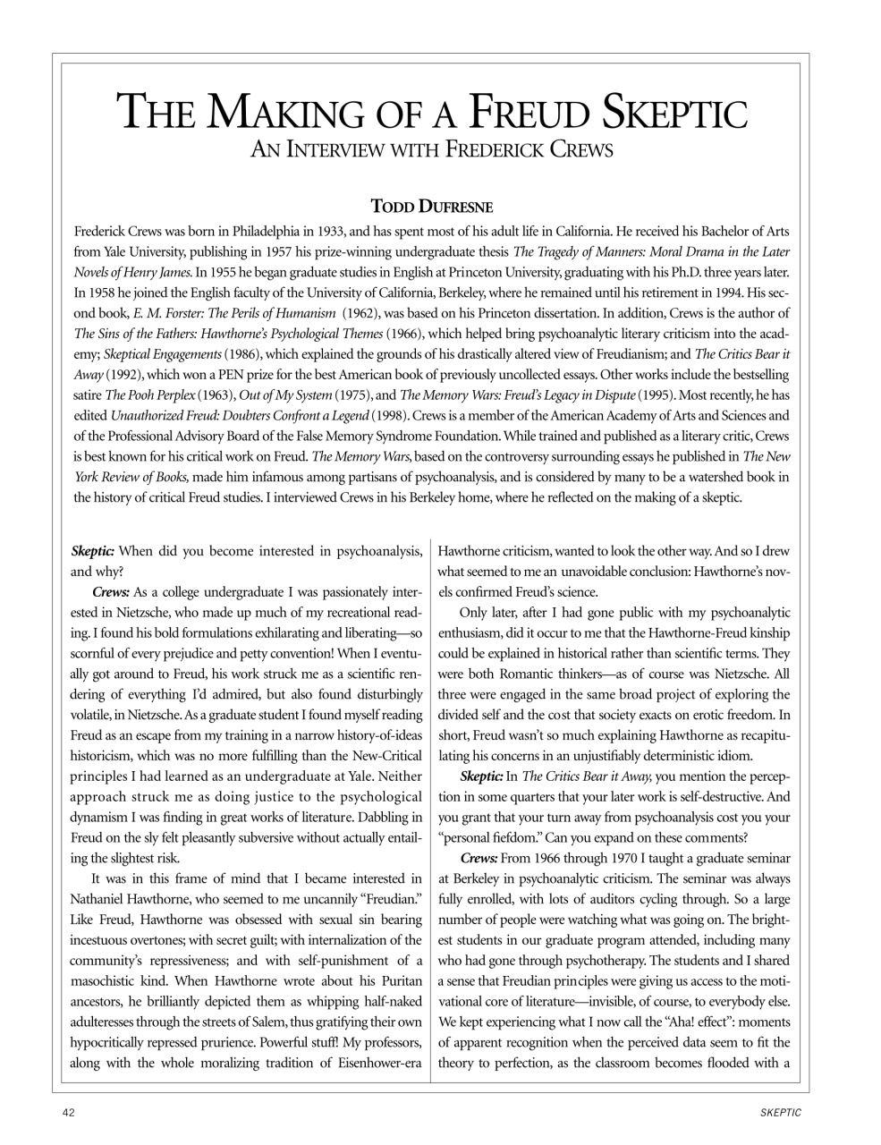 Skeptic Preview Pages