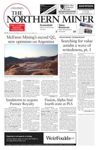 The Northern Miner issue Vol. 99 No. 28