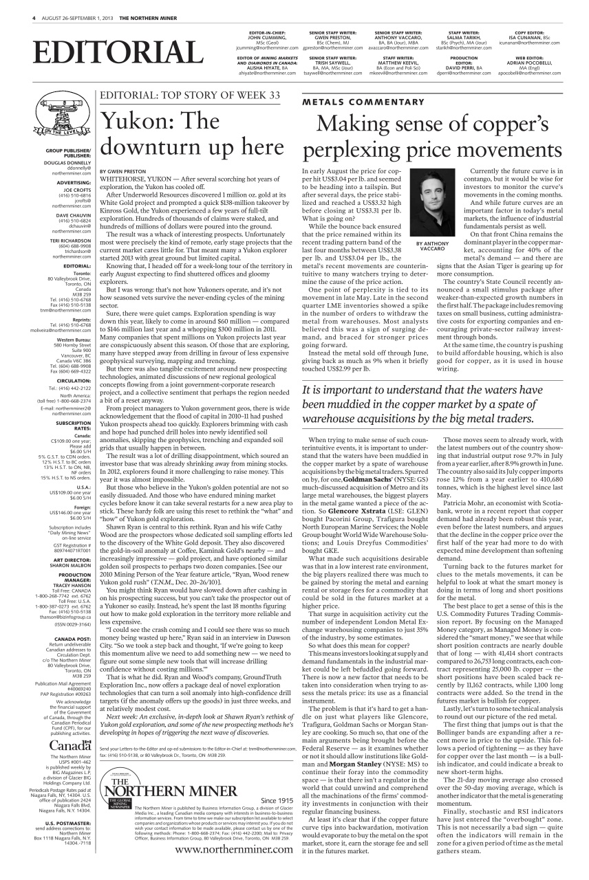 The Northern Miner Preview Pages