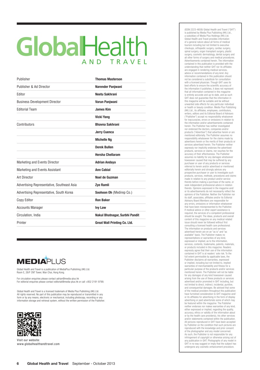 Global Health and Travel Preview Pages