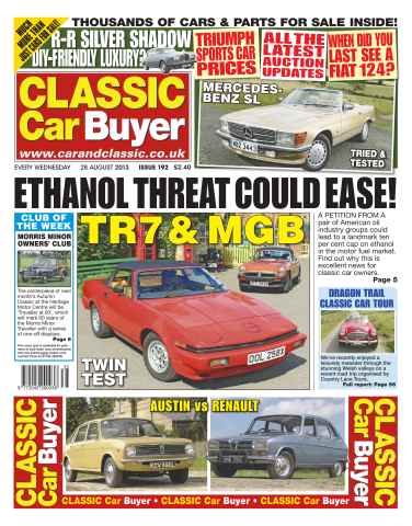 Classic Car Buyer issue No.192 TR7 & MGB Twin Test