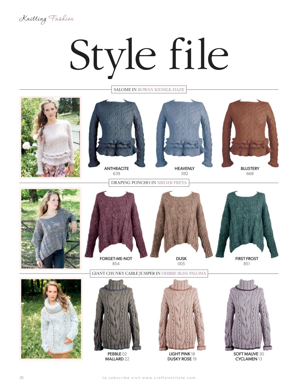 Knitting Preview Pages