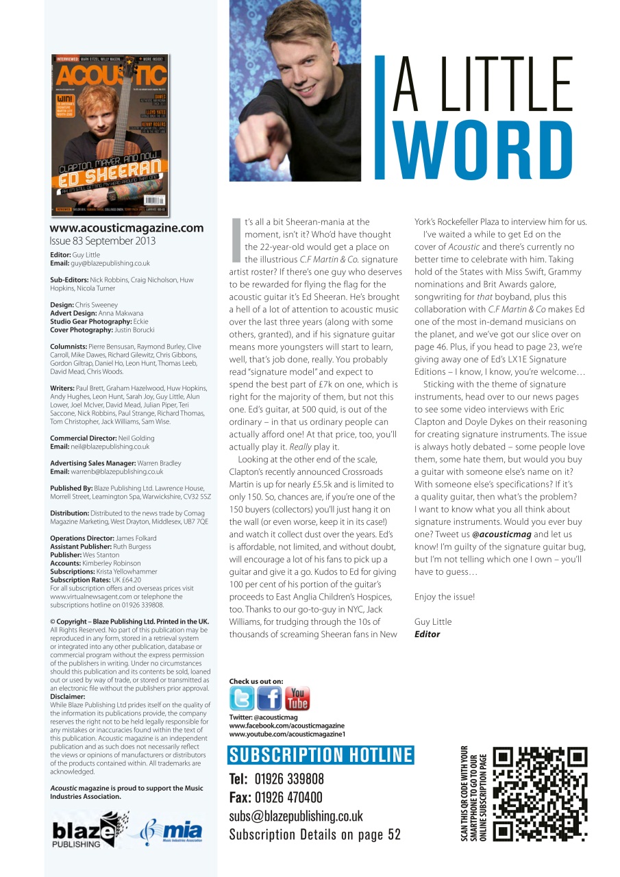 Acoustic Preview Pages