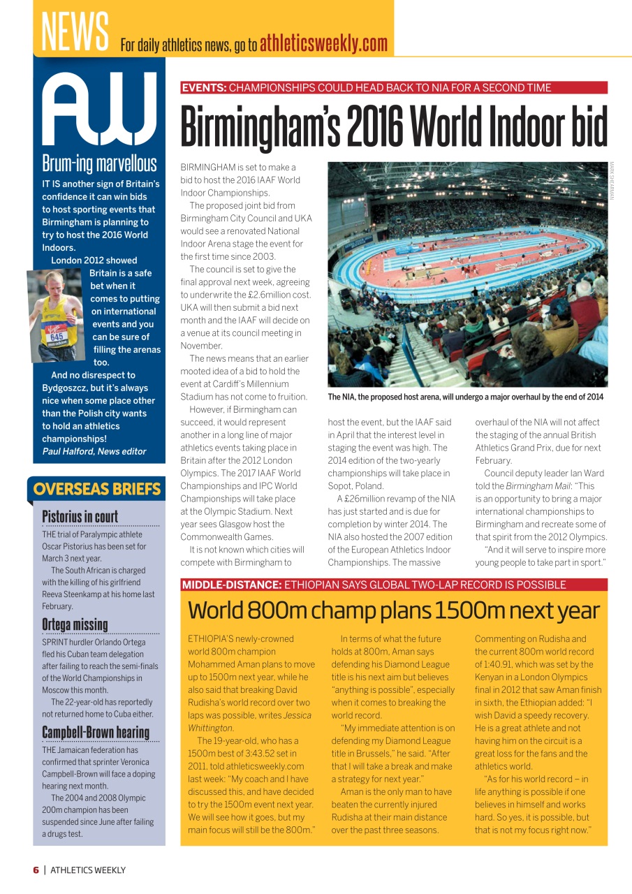 AW – Athletics Weekly Magazine Preview Pages