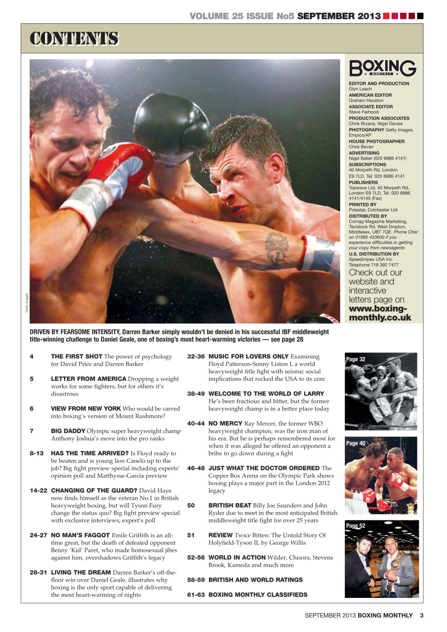 Boxing Monthly Preview Pages