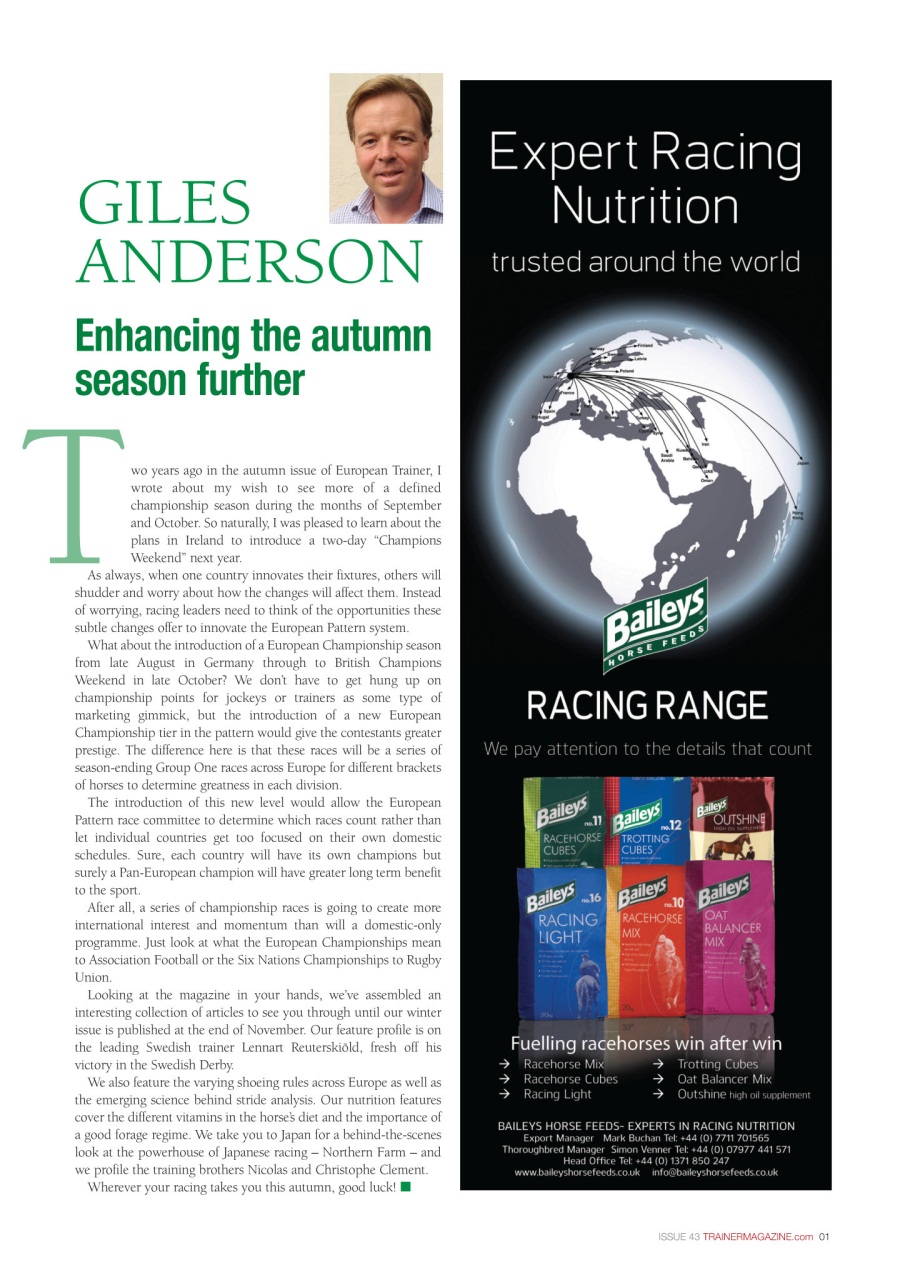 European Trainer Magazine - horse racing Preview Pages
