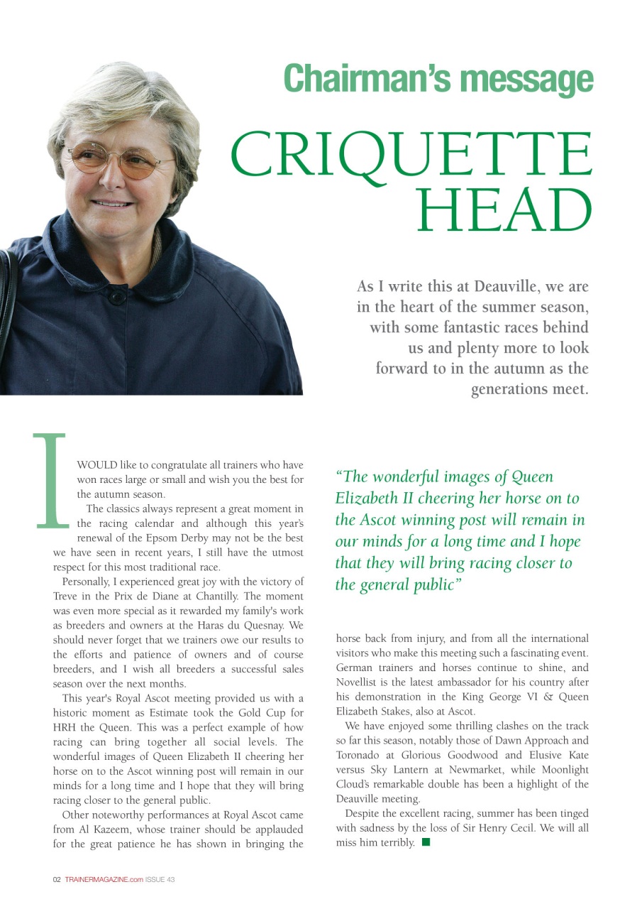 European Trainer Magazine - horse racing Preview Pages