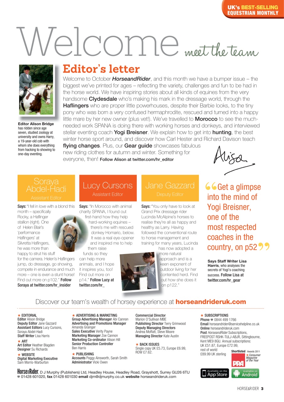 Horse&Rider Magazine - UK equestrian magazine for Horse and Rider Preview Pages