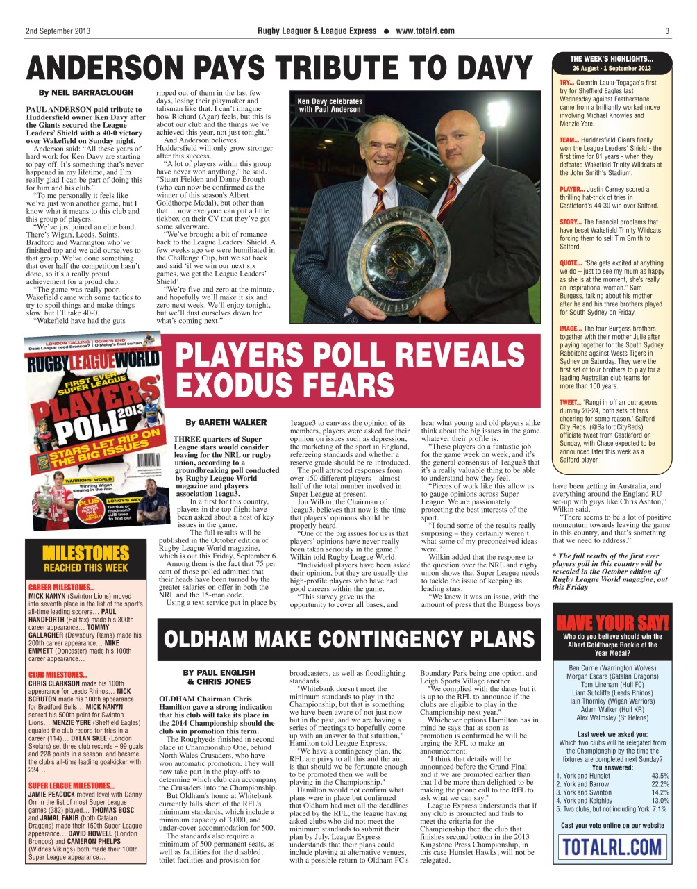 League Express Preview Pages