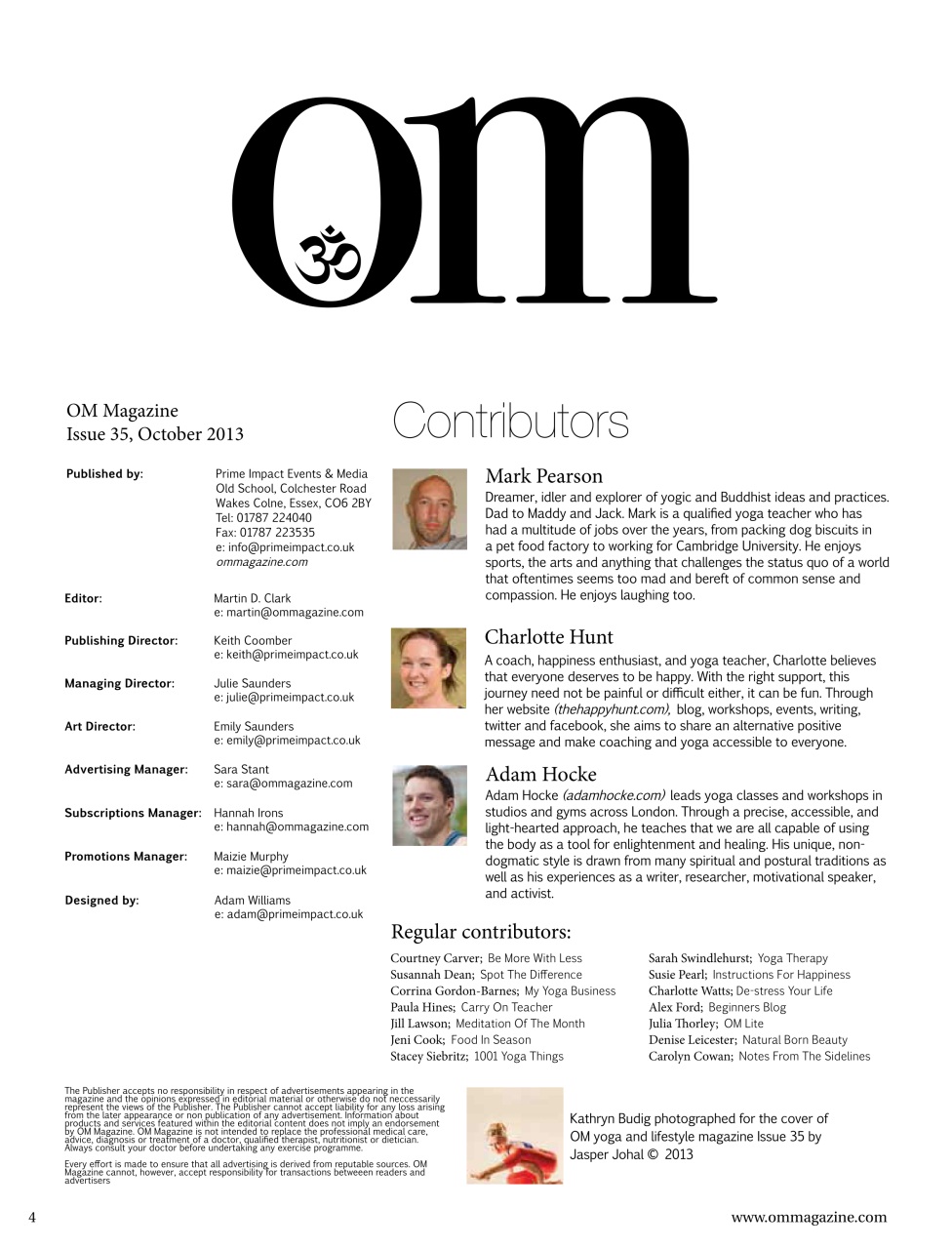 OM Yoga Magazine Preview Pages