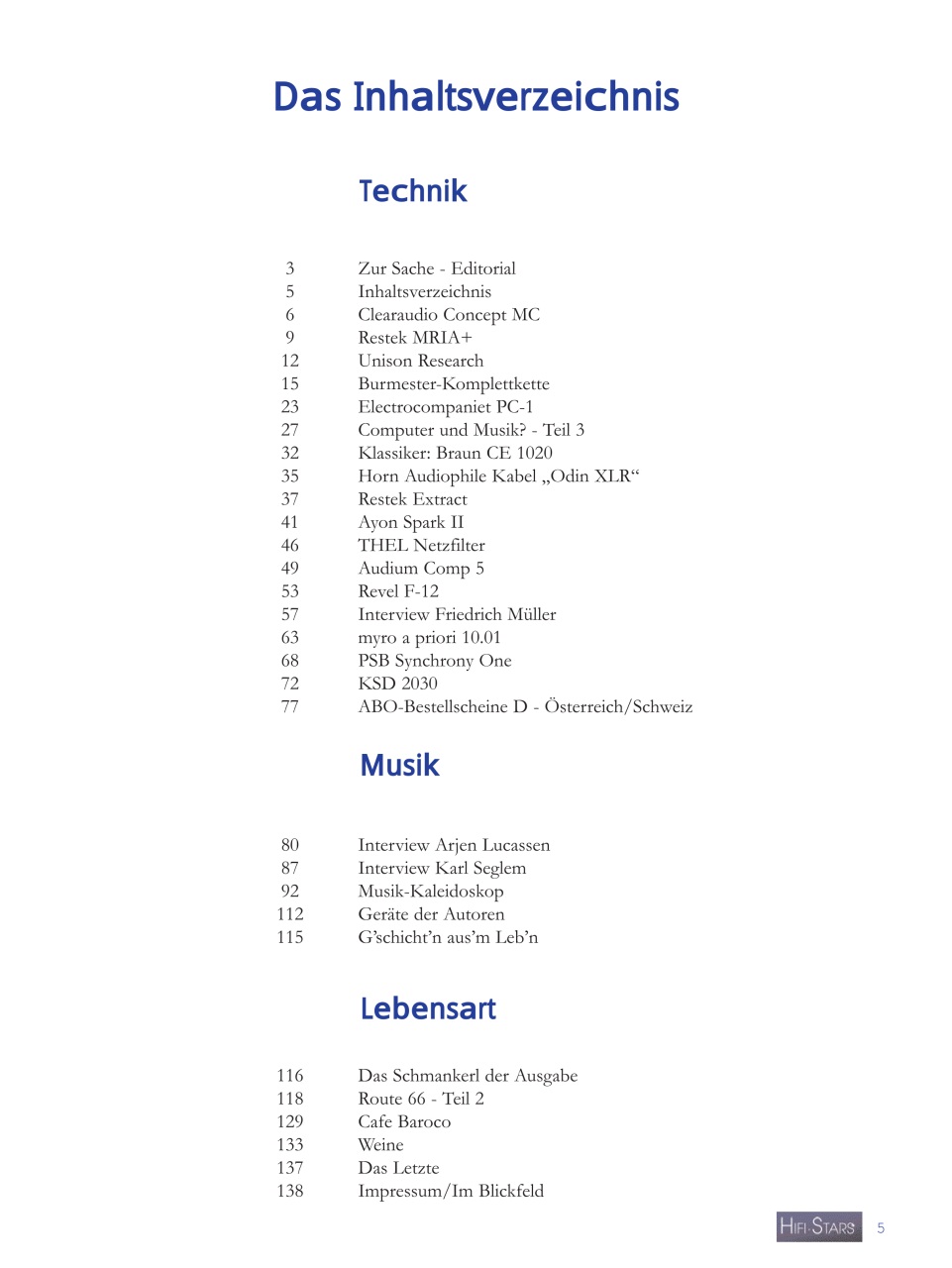 HiFi Stars Magazin Preview Pages