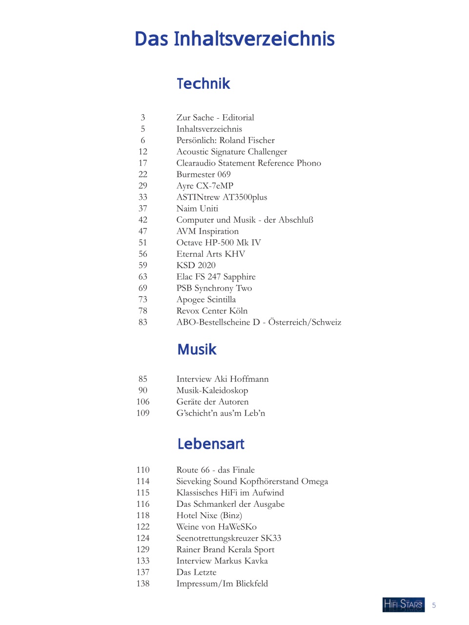 HiFi Stars Magazin Preview Pages