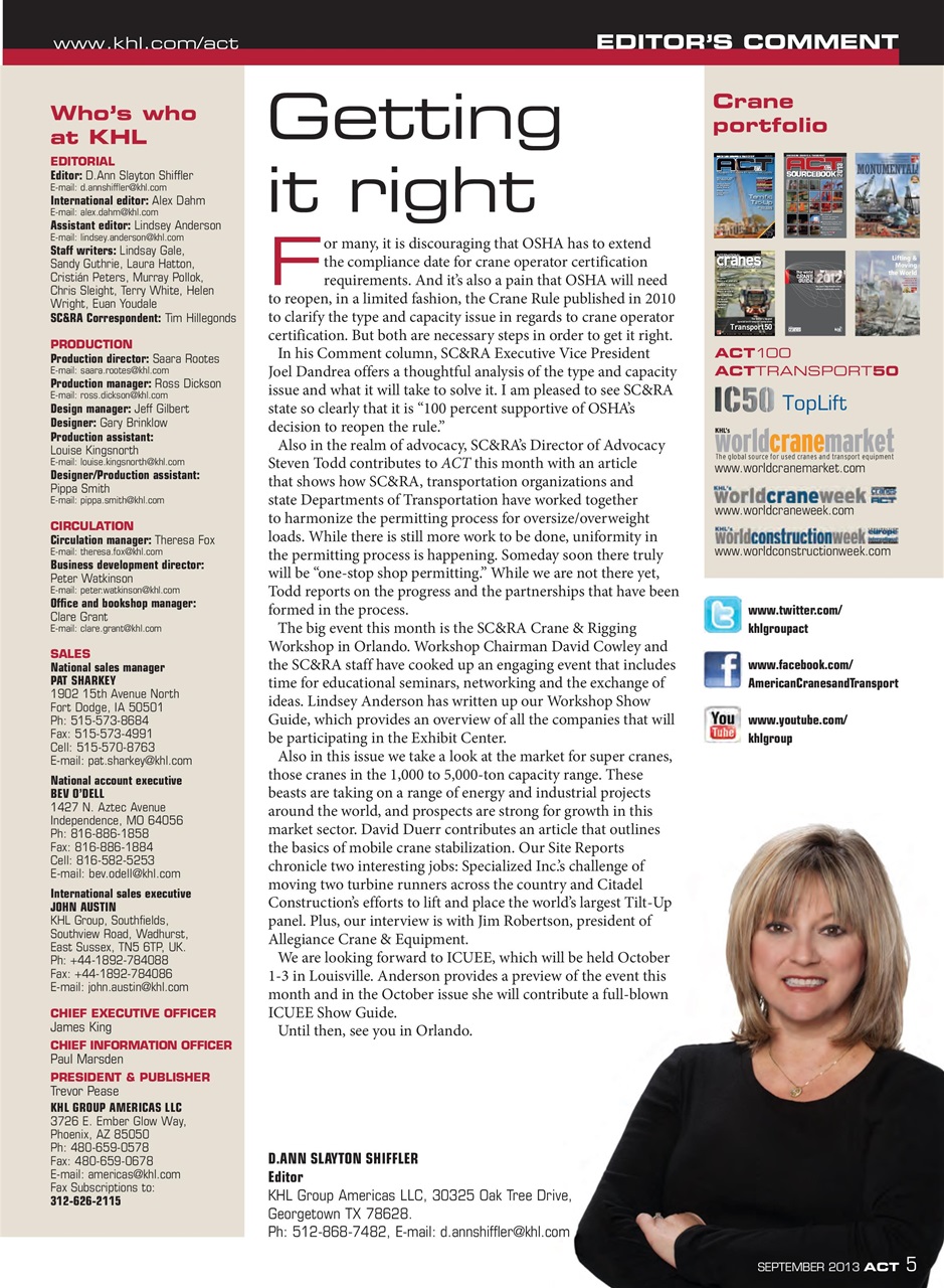 American Cranes & Transport Preview Pages