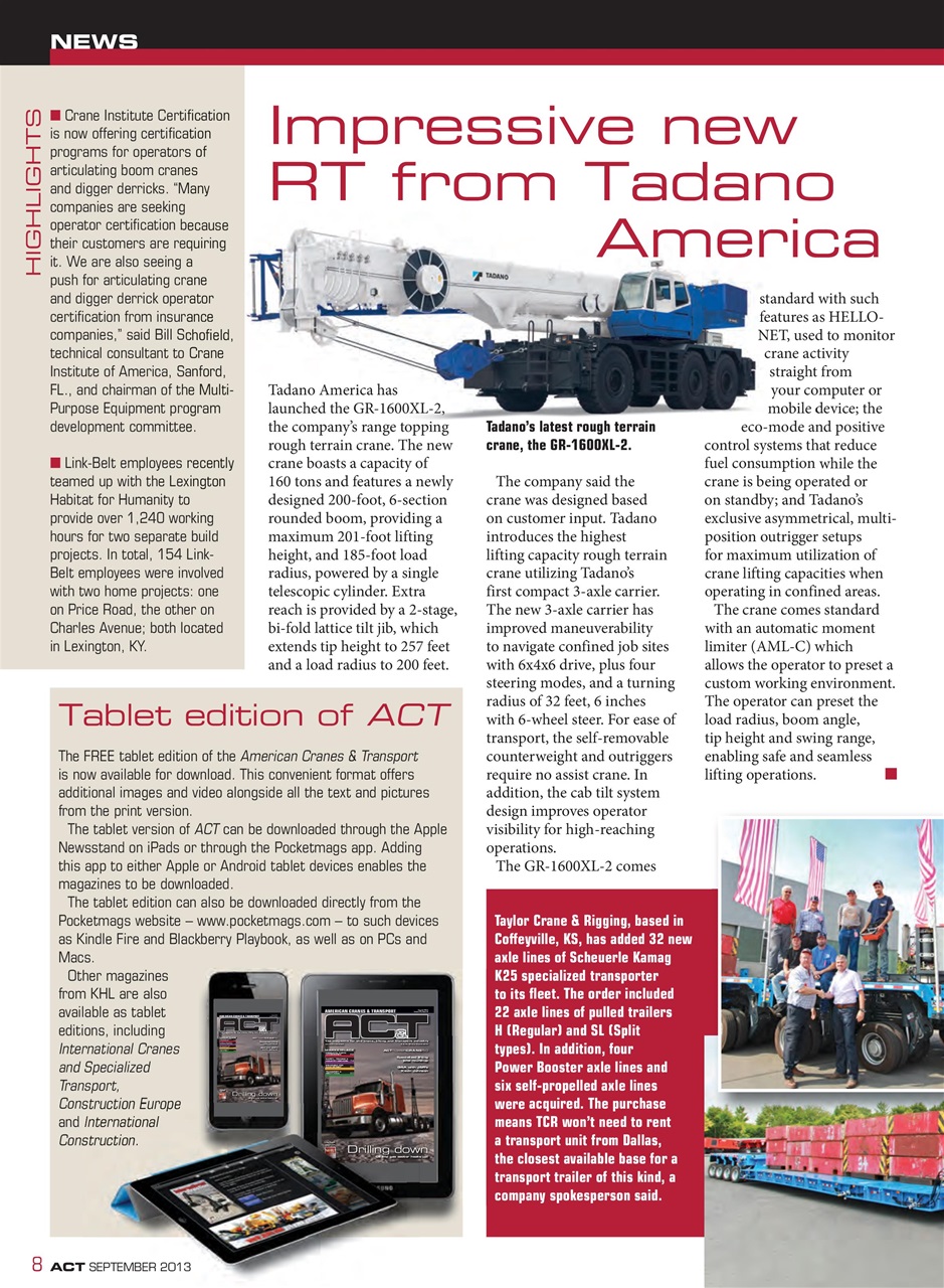 American Cranes & Transport Preview Pages