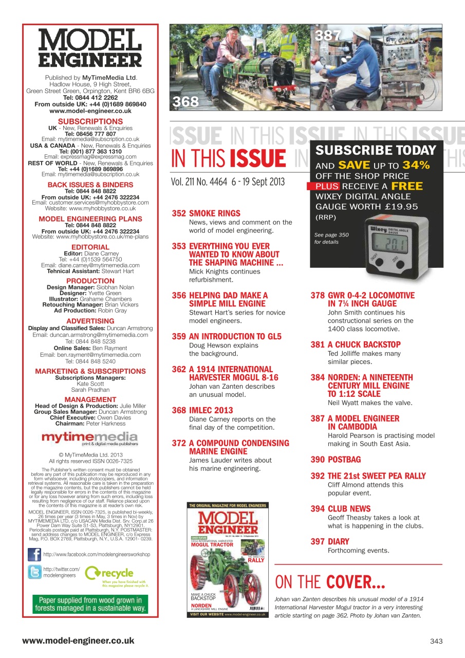 Model Engineer Preview Pages