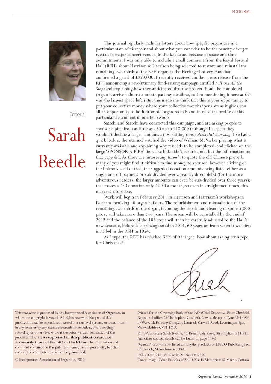 Organists' Review Preview Pages