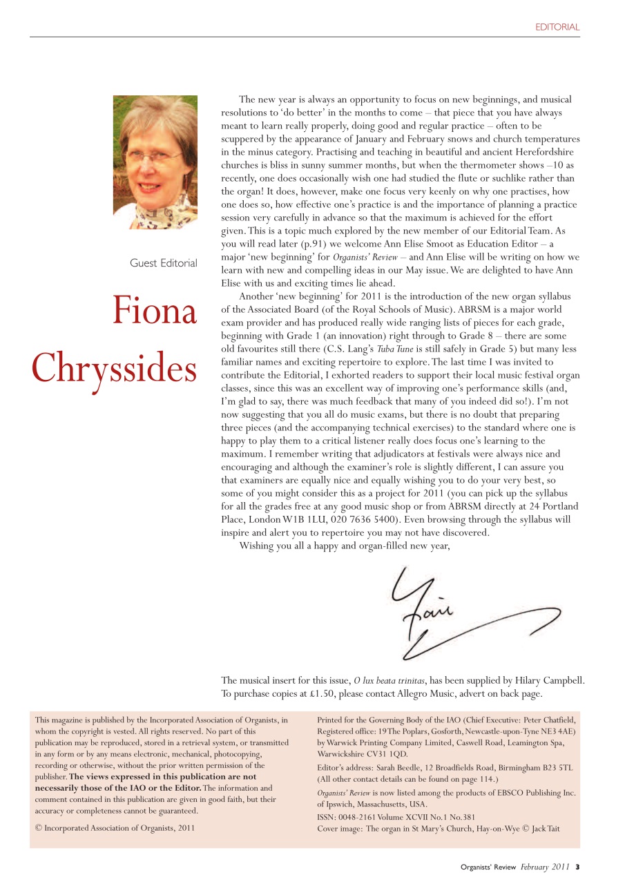 Organists' Review Preview Pages