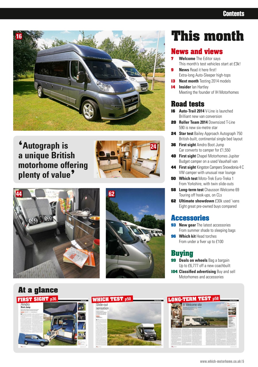 What Motorhome magazine Preview Pages