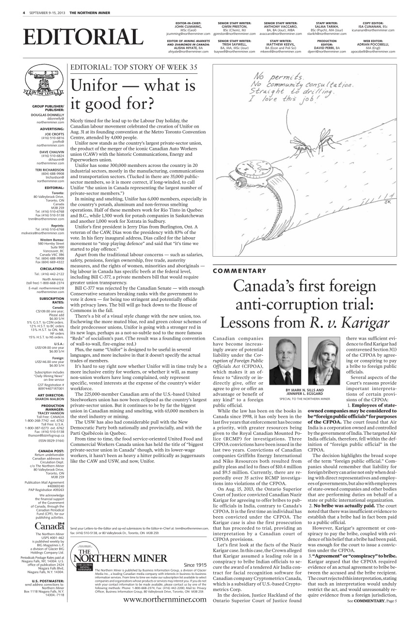 The Northern Miner Preview Pages