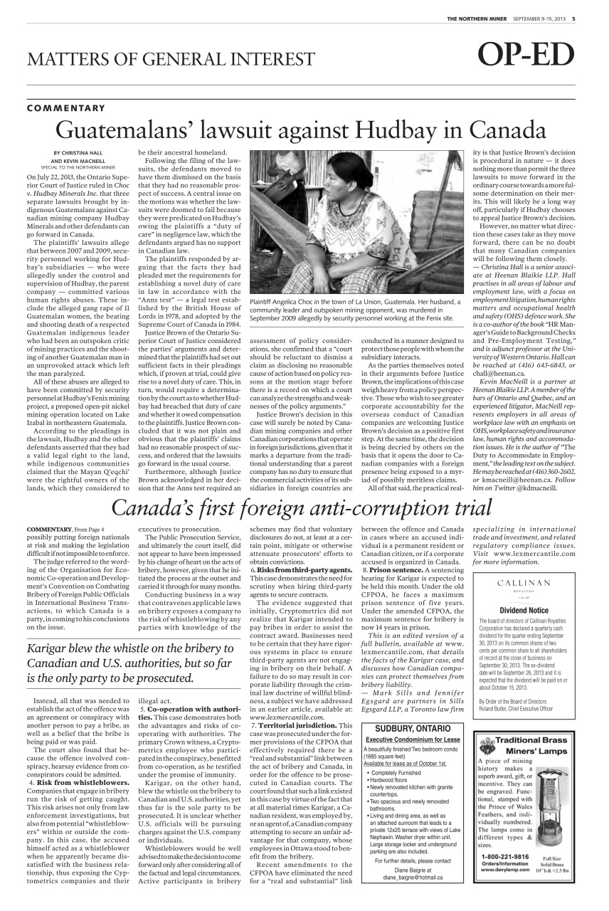 The Northern Miner Preview Pages