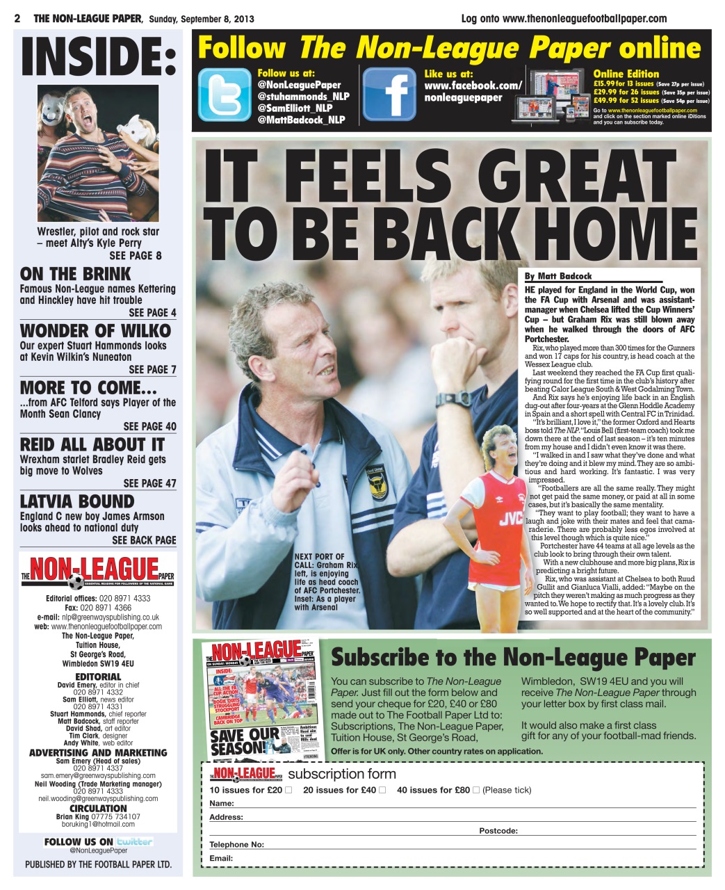 The Non-League Football Paper Preview Pages