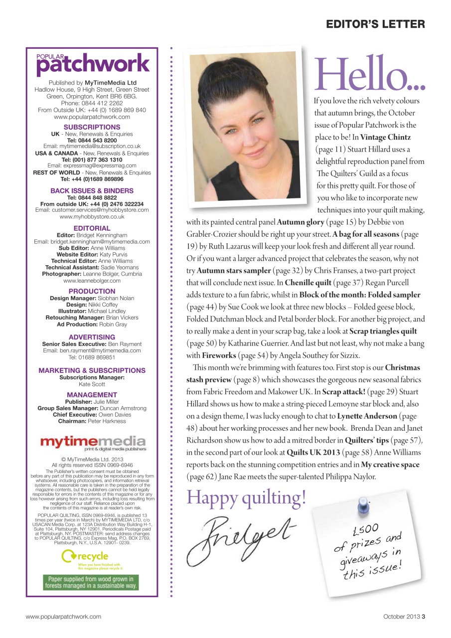 Popular Patchwork Magazine Preview Pages