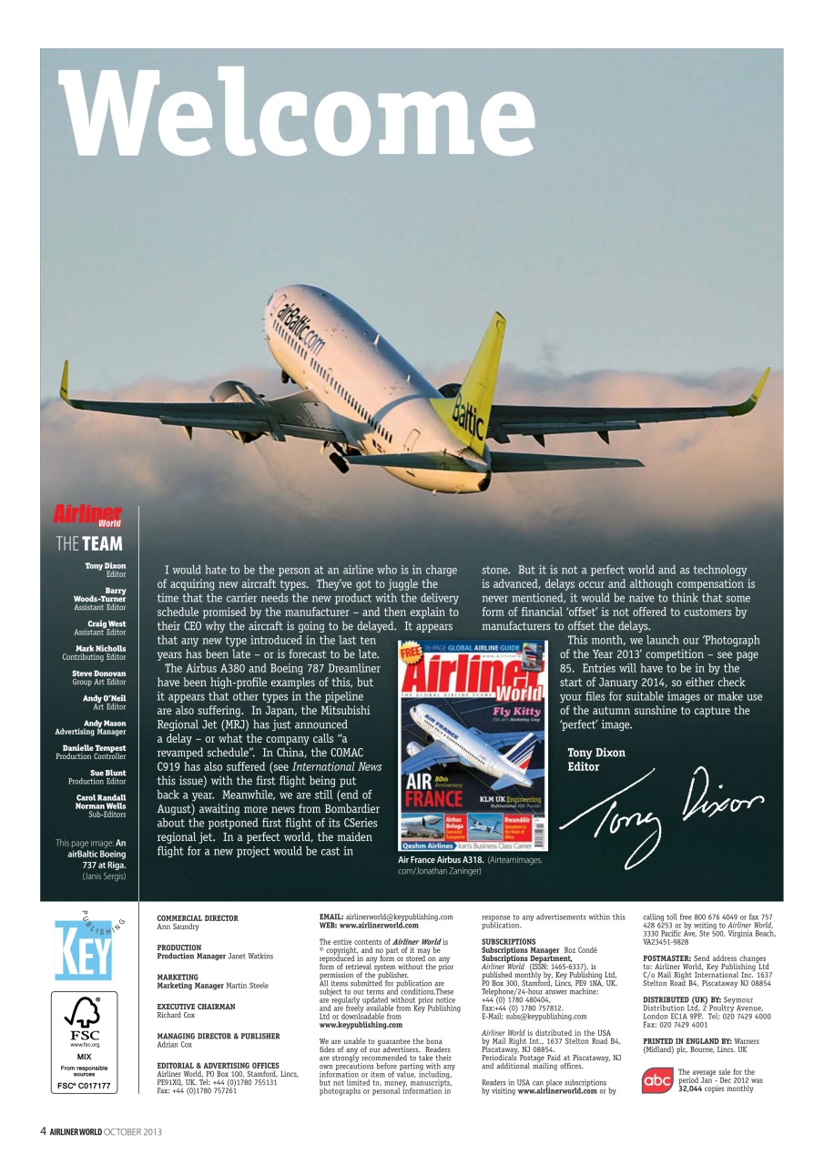 Airliner World Preview Pages