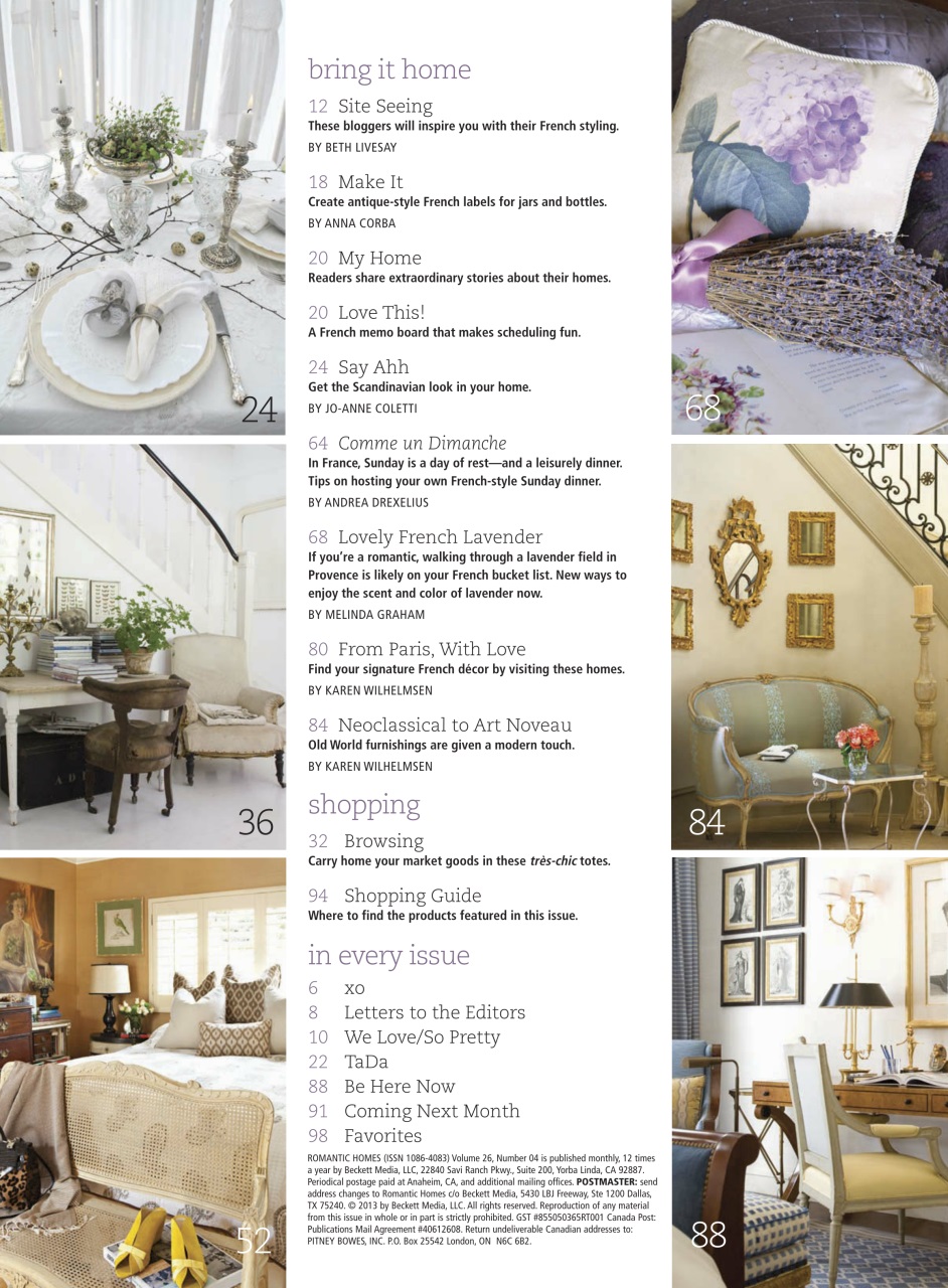 Romantic Homes Preview Pages