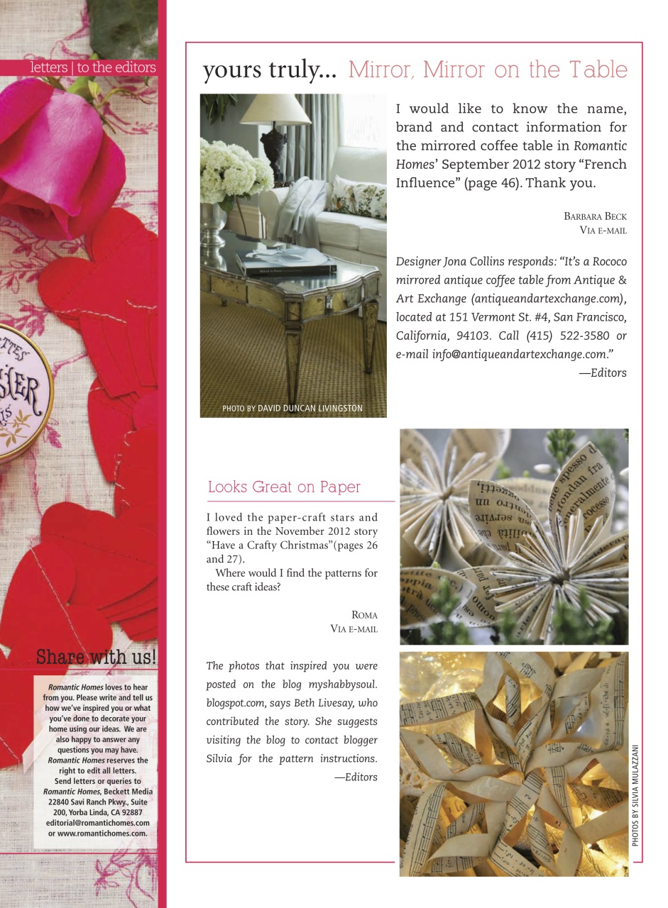 Romantic Homes Preview Pages