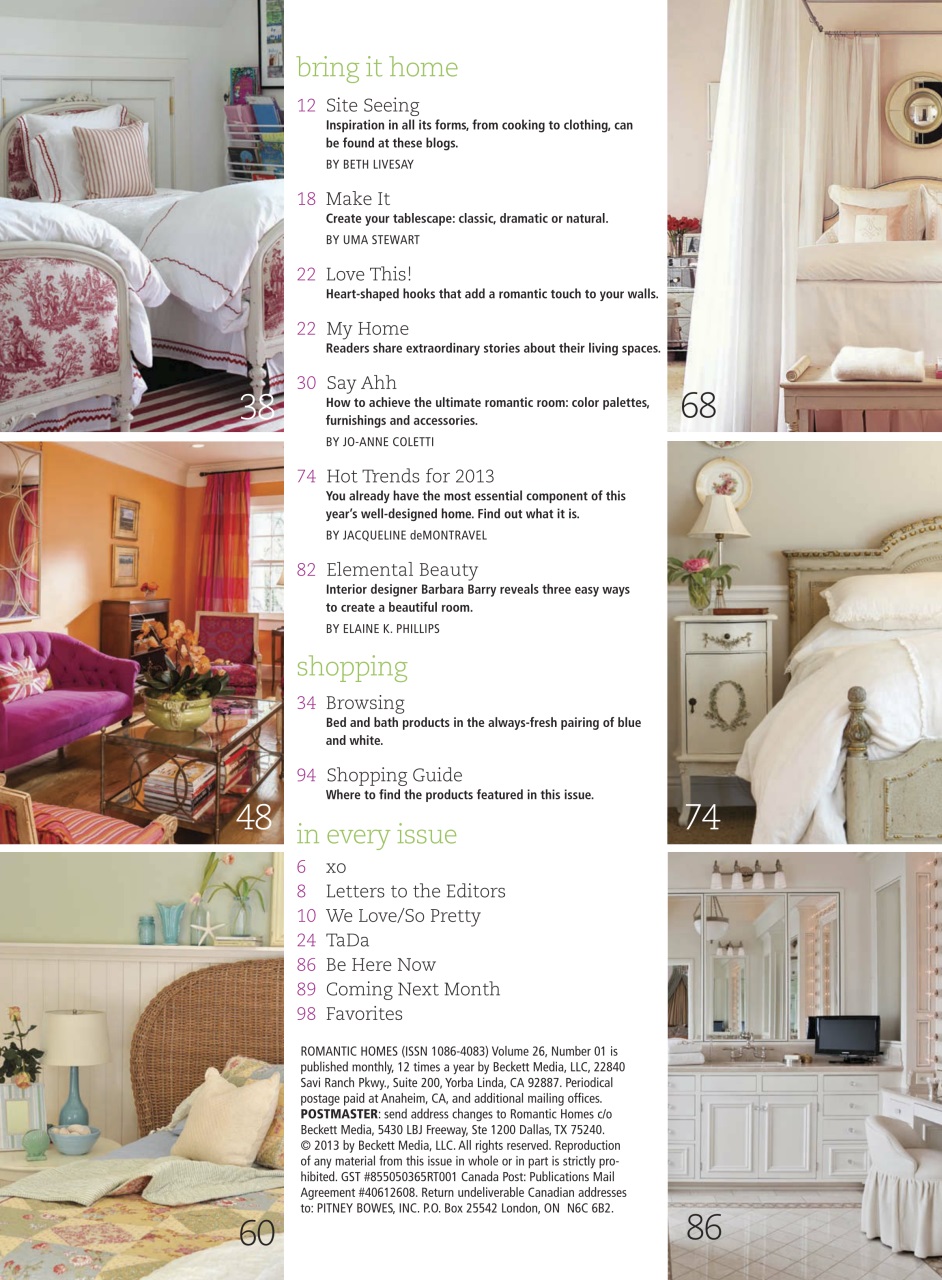 Romantic Homes Preview Pages
